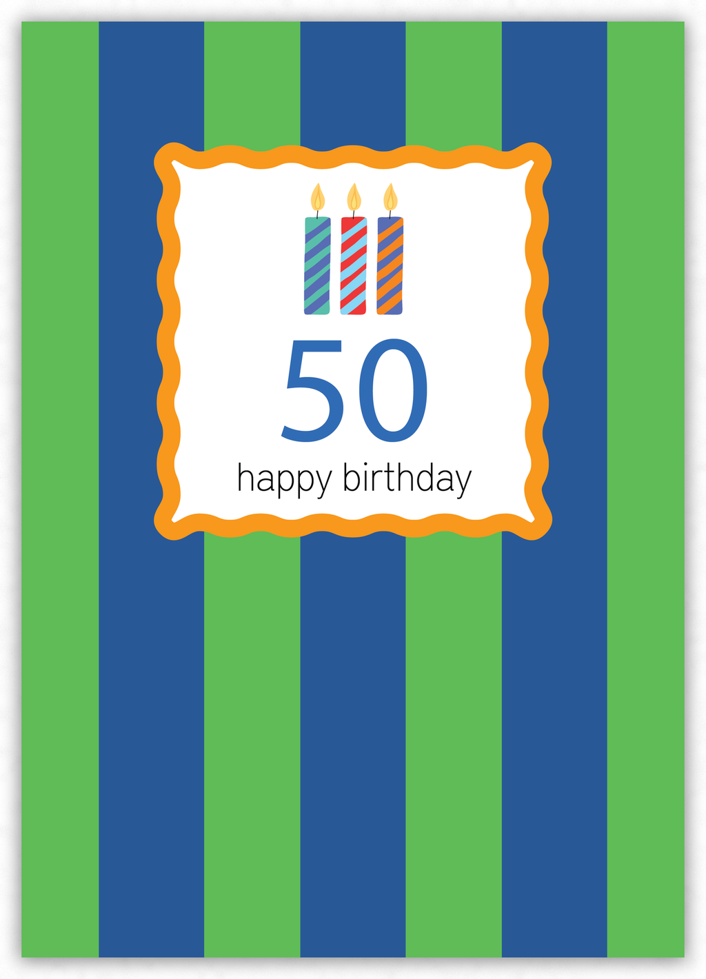 50th Birthday (green navy stripe)