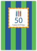 50th Birthday (green navy stripe)
