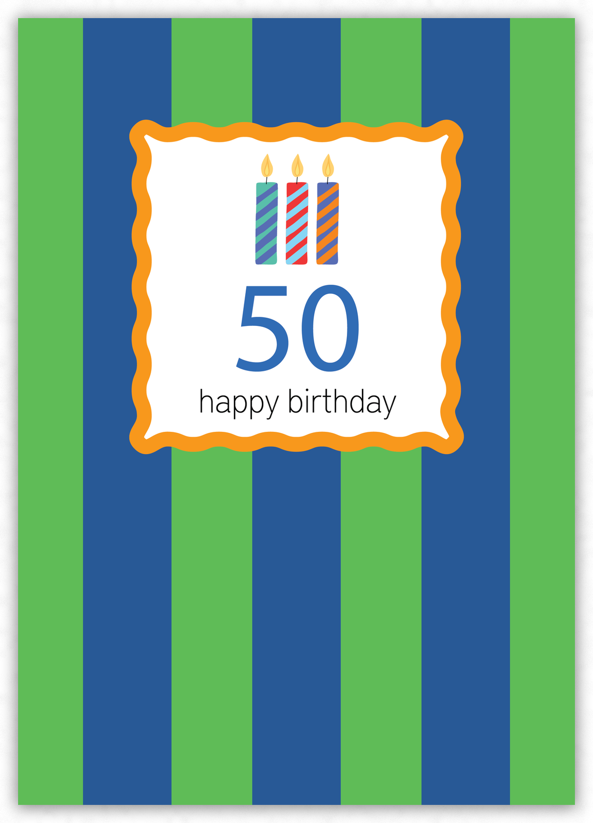 50th Birthday (green navy stripe)