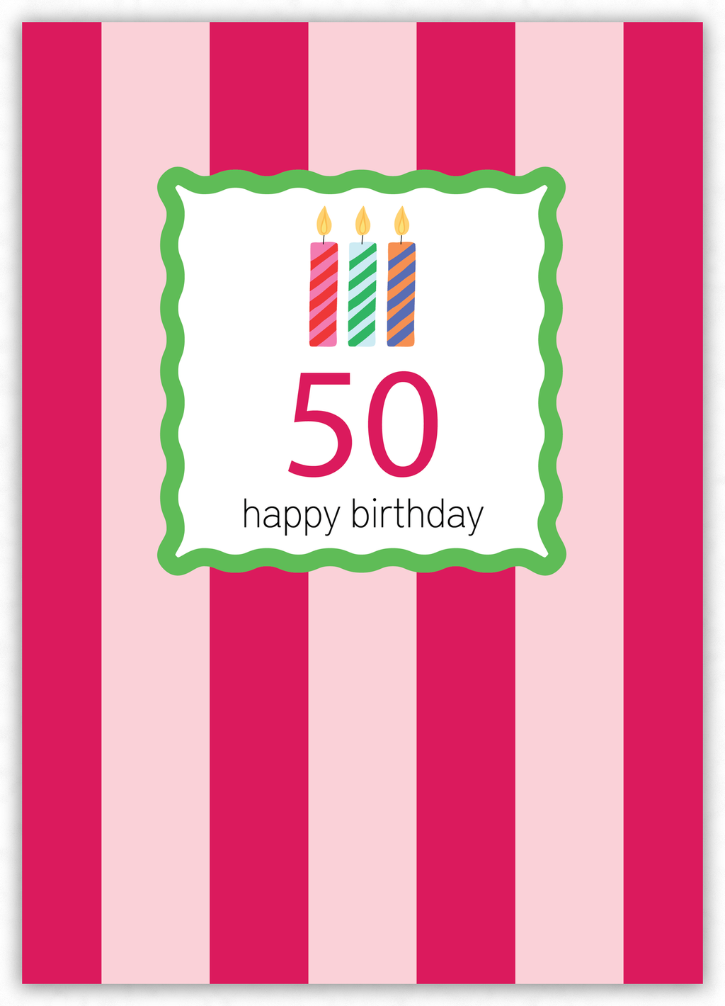 50th Birthday (pink cerise stripe)