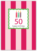 50th Birthday (pink cerise stripe)