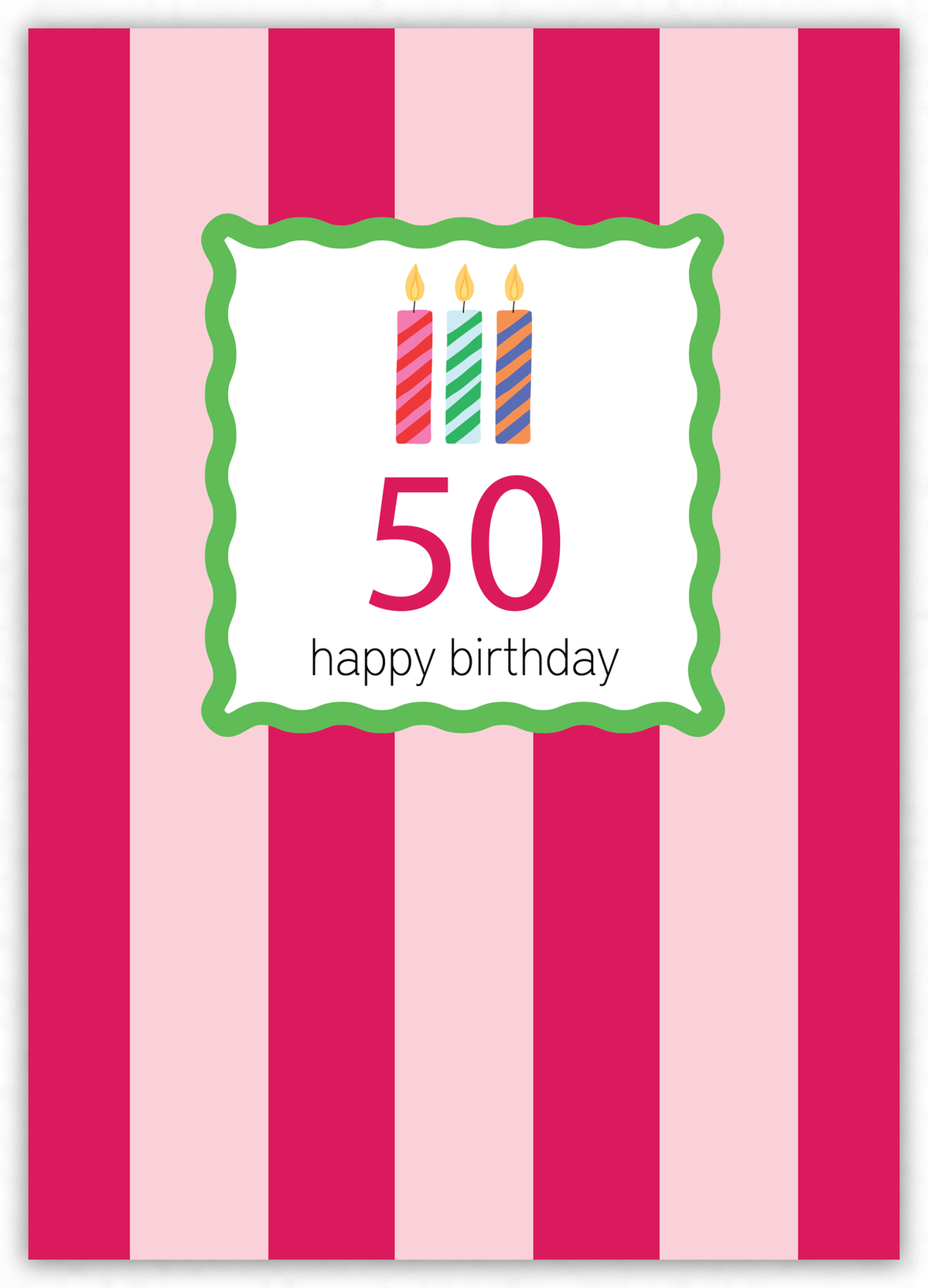 50th Birthday (pink cerise stripe)