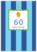 60th Birthday (navy blue stripe)