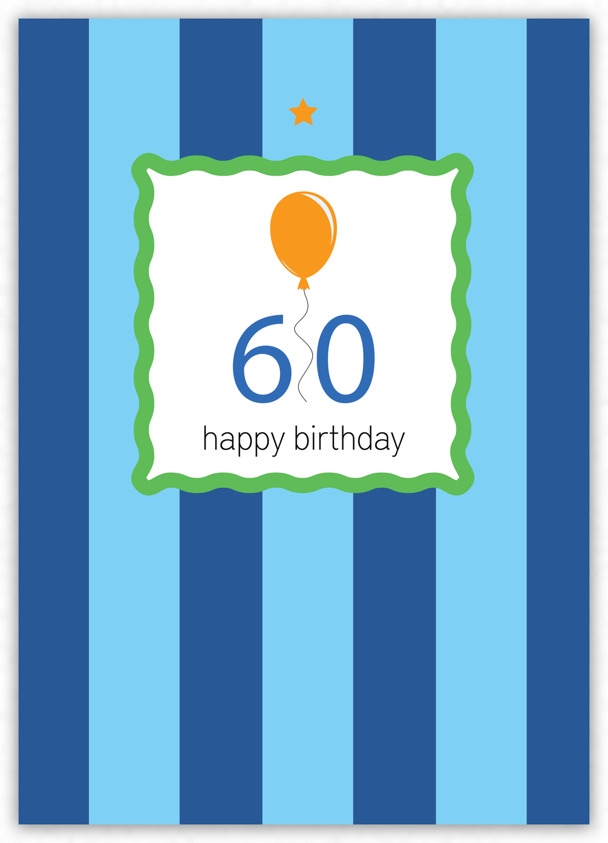 60th Birthday (navy blue stripe)