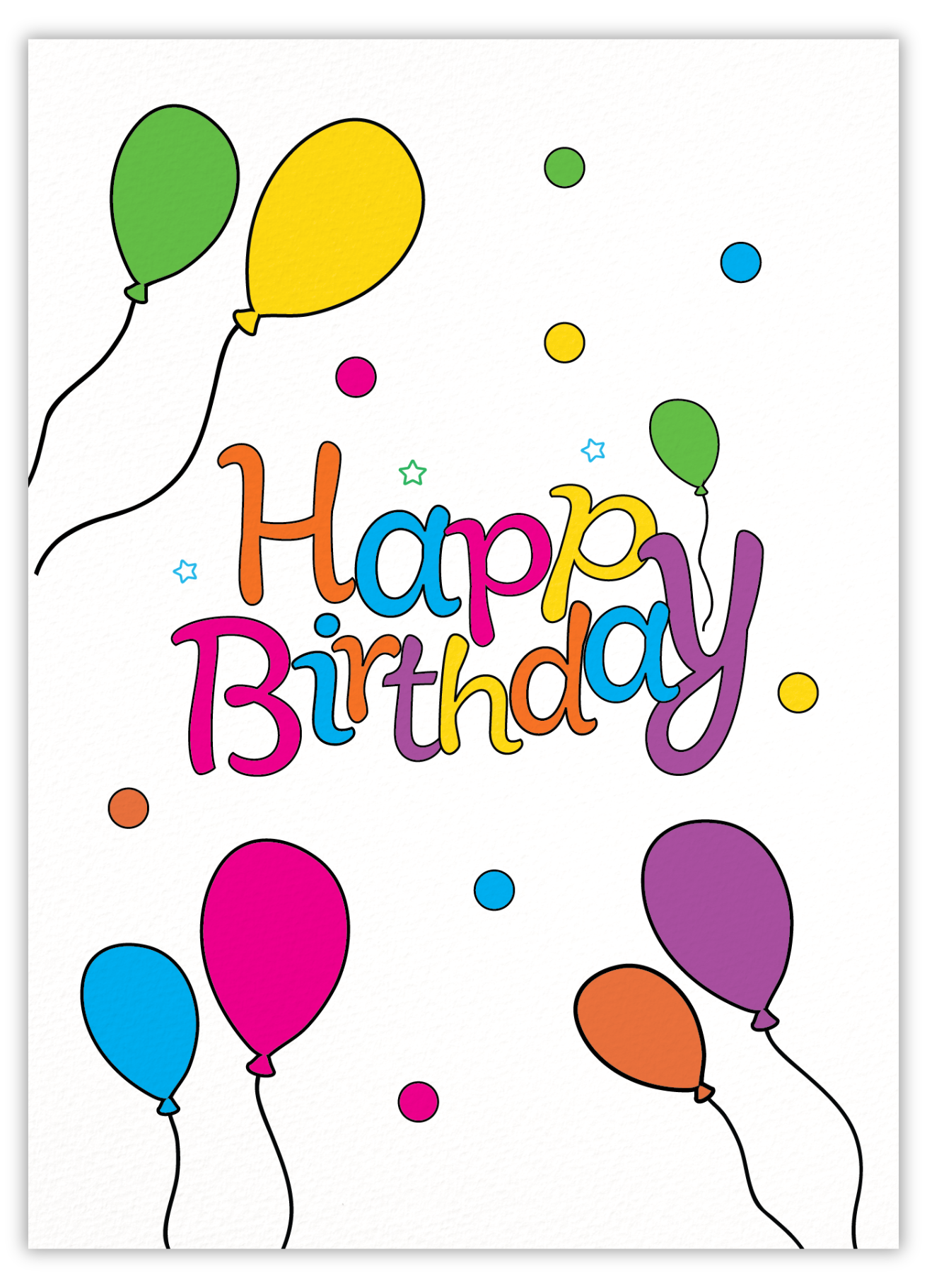 Happy birthday (coloured balloon)