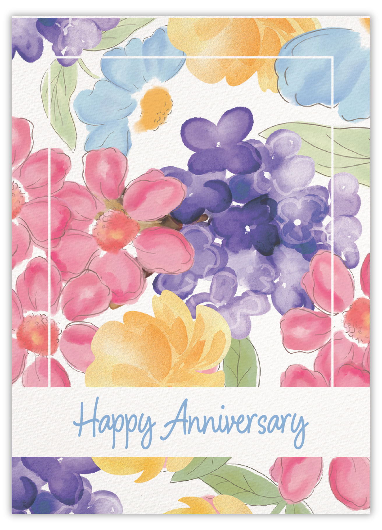 Happy anniversary (bright flowers)