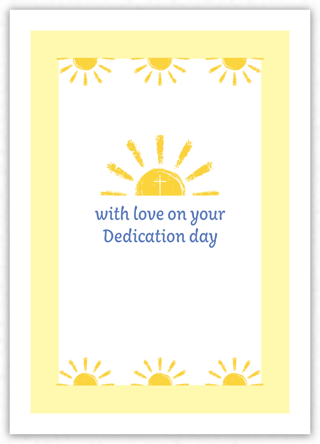 Dedication Day (sun, yellow border)