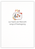 Our hearts are filled with songs of thanksgiving